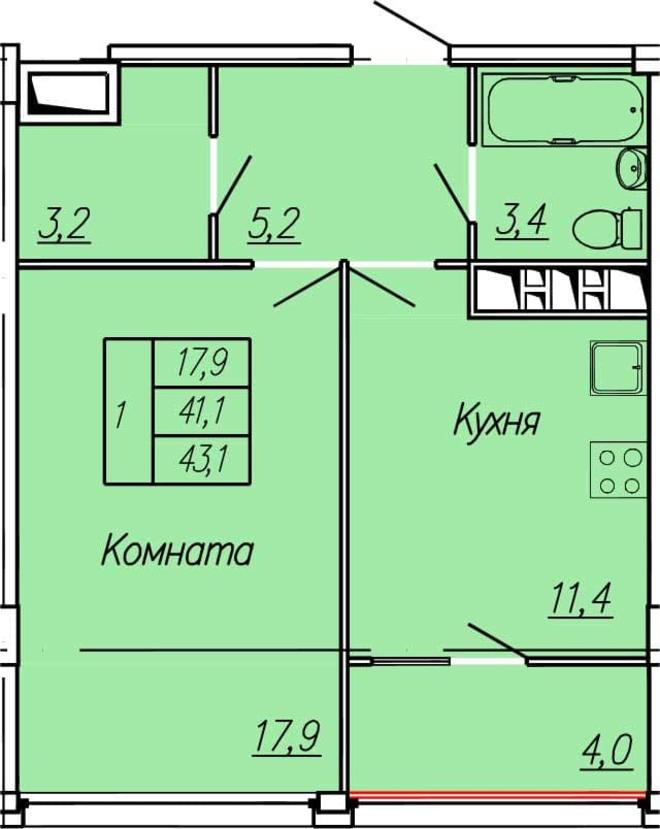 2 этаж 1 комнатная-2