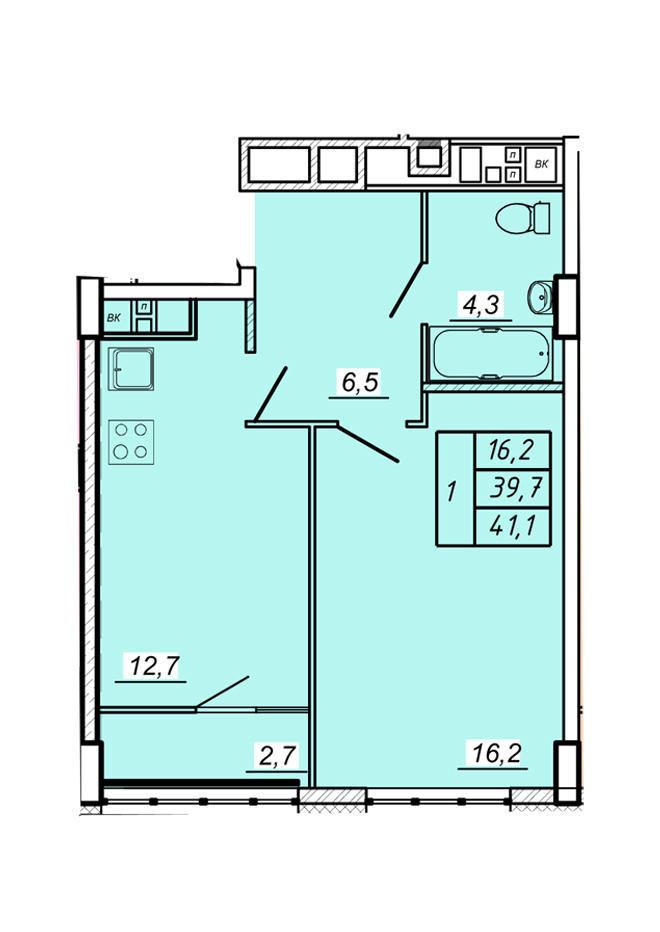 11 этаж 1 комнатная - 2