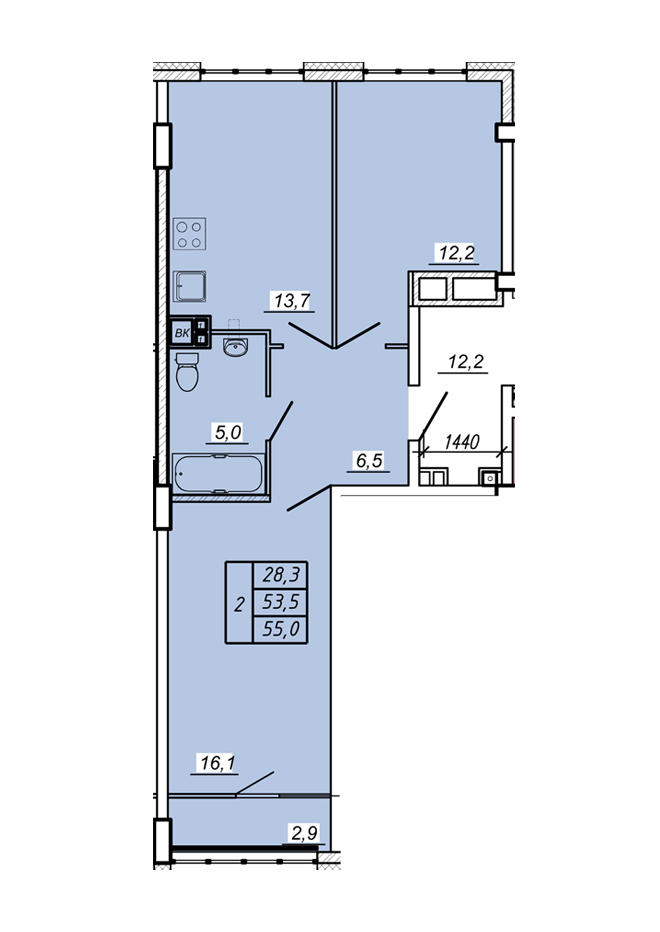 2 этаж 2 комнатная - 3