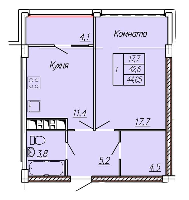 2 этаж 1 комнатная-1